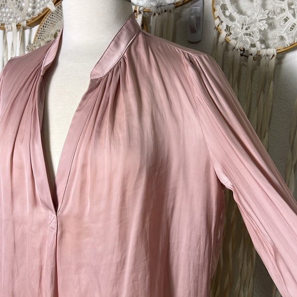 Zadig & Voltaire Pink Tink Satin Long Sleeve Blouse Size Small - Picture 3 of 13